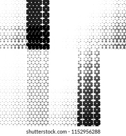 Abstract grunge grid stripe halftone background pattern. Spotted black and white line vector illustration
