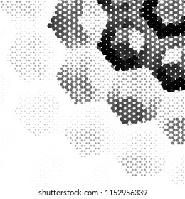 Abstract grunge grid stripe halftone background pattern. Spotted black and white line vector illustration
