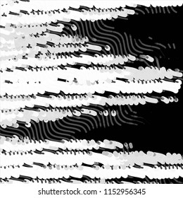 Abstract grunge grid stripe halftone background pattern. Spotted black and white line vector illustration
