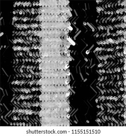 Abstract grunge grid stripe halftone background pattern. Spotted black and white line vector illustration
