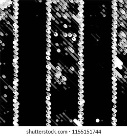 Abstract grunge grid stripe halftone background pattern. Spotted black and white line vector illustration
