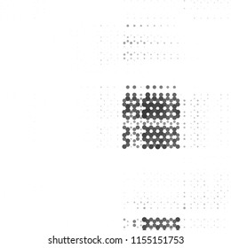 Abstract grunge grid stripe halftone background pattern. Spotted black and white line vector illustration
