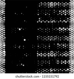 Abstract grunge grid stripe halftone background pattern. Spotted black and white line vector illustration
