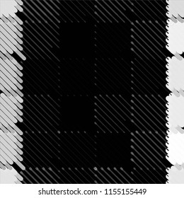 Abstract grunge grid stripe halftone background pattern. Spotted black and white line vector illustration
