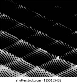 Abstract grunge grid stripe halftone background pattern. Spotted black and white line vector illustration
