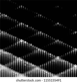 Abstract grunge grid stripe halftone background pattern. Spotted black and white line vector illustration
