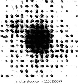 Abstract grunge grid stripe halftone background pattern. Spotted black and white line vector illustration
