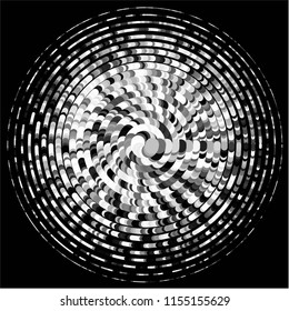 Abstract grunge grid stripe halftone background pattern. Spotted black and white line vector illustration
