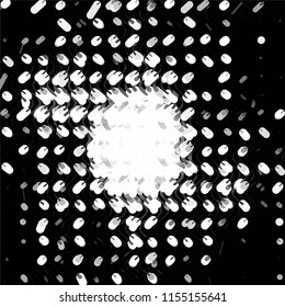 Abstract grunge grid stripe halftone background pattern. Spotted black and white line vector illustration

