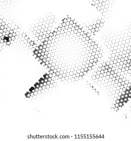 Abstract grunge grid stripe halftone background pattern. Spotted black and white line vector illustration
