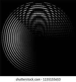 Abstract grunge grid stripe halftone background pattern. Spotted black and white line vector illustration
