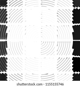 Abstract grunge grid stripe halftone background pattern. Spotted black and white line vector illustration

