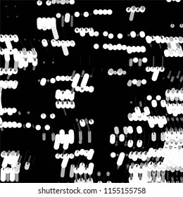 Abstract grunge grid stripe halftone background pattern. Spotted black and white line vector illustration
