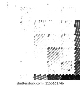 Abstract grunge grid stripe halftone background pattern. Spotted black and white line vector illustration
