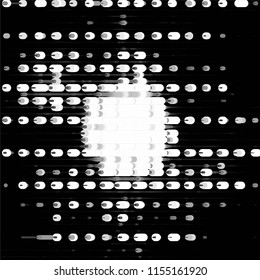 Abstract grunge grid stripe halftone background pattern. Spotted black and white line vector illustration
