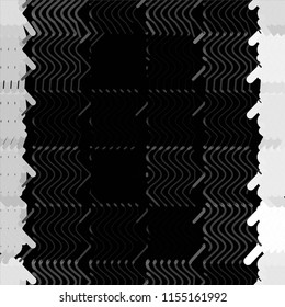 Abstract grunge grid stripe halftone background pattern. Spotted black and white line vector illustration
