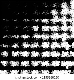 Abstract grunge grid stripe halftone background pattern. Spotted black and white line vector illustration
