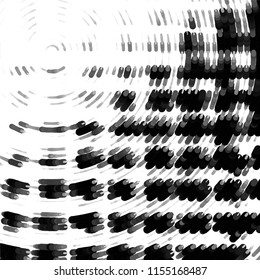 Abstract grunge grid stripe halftone background pattern. Spotted black and white line vector illustration
