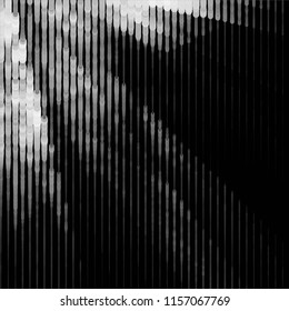 Abstract grunge grid stripe halftone background pattern. Spotted black and white line vector illustration
