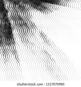 Abstract grunge grid stripe halftone background pattern. Spotted black and white line vector illustration
