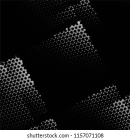 Abstract grunge grid stripe halftone background pattern. Spotted black and white line vector illustration
