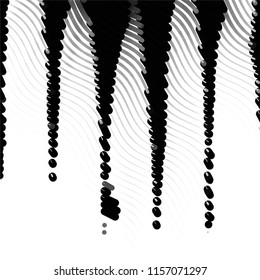 Abstract grunge grid stripe halftone background pattern. Spotted black and white line vector illustration

