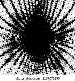 Abstract grunge grid stripe halftone background pattern. Spotted black and white line vector illustration
