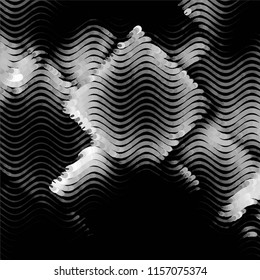 Abstract grunge grid stripe halftone background pattern. Spotted black and white line vector illustration
