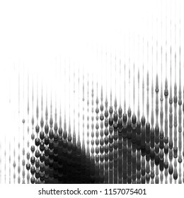 Abstract grunge grid stripe halftone background pattern. Spotted black and white line vector illustration
