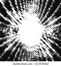 Abstract grunge grid stripe halftone background pattern. Spotted black and white line vector illustration
