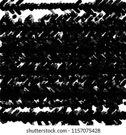 Abstract grunge grid stripe halftone background pattern. Spotted black and white line vector illustration

