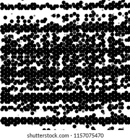 Abstract grunge grid stripe halftone background pattern. Spotted black and white line vector illustration
