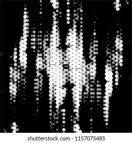 Abstract grunge grid stripe halftone background pattern. Spotted black and white line vector illustration
