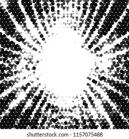 Abstract grunge grid stripe halftone background pattern. Spotted black and white line vector illustration
