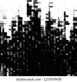 Abstract grunge grid stripe halftone background pattern. Spotted black and white line vector illustration
