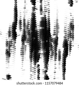 Abstract grunge grid stripe halftone background pattern. Spotted black and white line vector illustration
