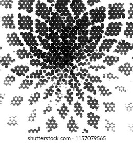 Abstract grunge grid stripe halftone background pattern. Spotted black and white line vector illustration
