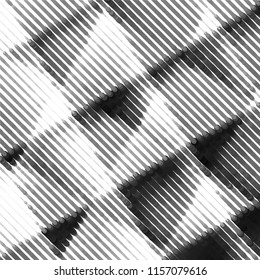 Abstract grunge grid stripe halftone background pattern. Spotted black and white line vector illustration
