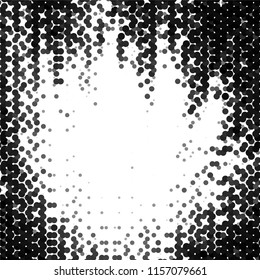 Abstract grunge grid stripe halftone background pattern. Spotted black and white line vector illustration
