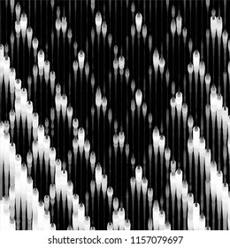 Abstract grunge grid stripe halftone background pattern. Spotted black and white line vector illustration
