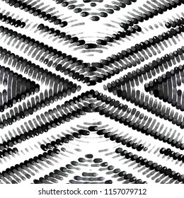 Abstract grunge grid stripe halftone background pattern. Spotted black and white line vector illustration
