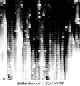 Abstract grunge grid stripe halftone background pattern. Spotted black and white line vector illustration
