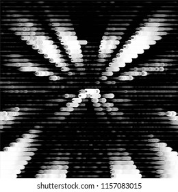 Abstract grunge grid stripe halftone background pattern. Spotted black and white line vector illustration
