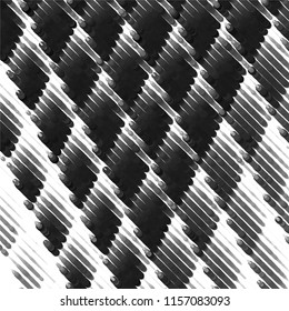 Abstract grunge grid stripe halftone background pattern. Spotted black and white line vector illustration
