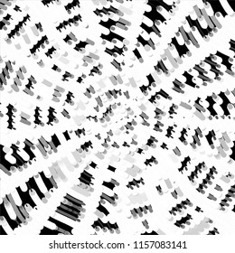 Abstract grunge grid stripe halftone background pattern. Spotted black and white line vector illustration
