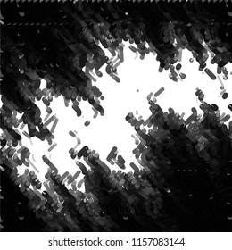 Abstract grunge grid stripe halftone background pattern. Spotted black and white line vector illustration
