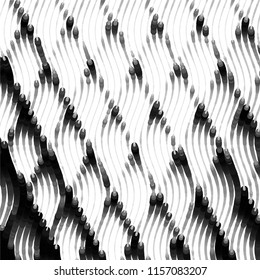 Abstract grunge grid stripe halftone background pattern. Spotted black and white line vector illustration
