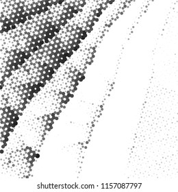 Abstract grunge grid stripe halftone background pattern. Spotted black and white line vector illustration
