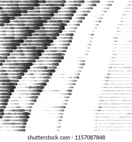 Abstract grunge grid stripe halftone background pattern. Spotted black and white line vector illustration
