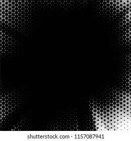 Abstract grunge grid stripe halftone background pattern. Spotted black and white line vector illustration
